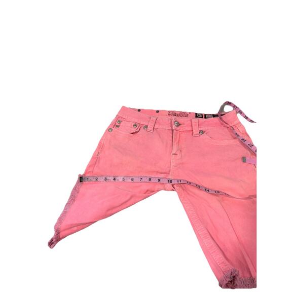 Miss Me Hot Corral Pink Bling Rhinestone Cross Pocket Bermuda Shorts Womens 30 - Picture 14 of 14